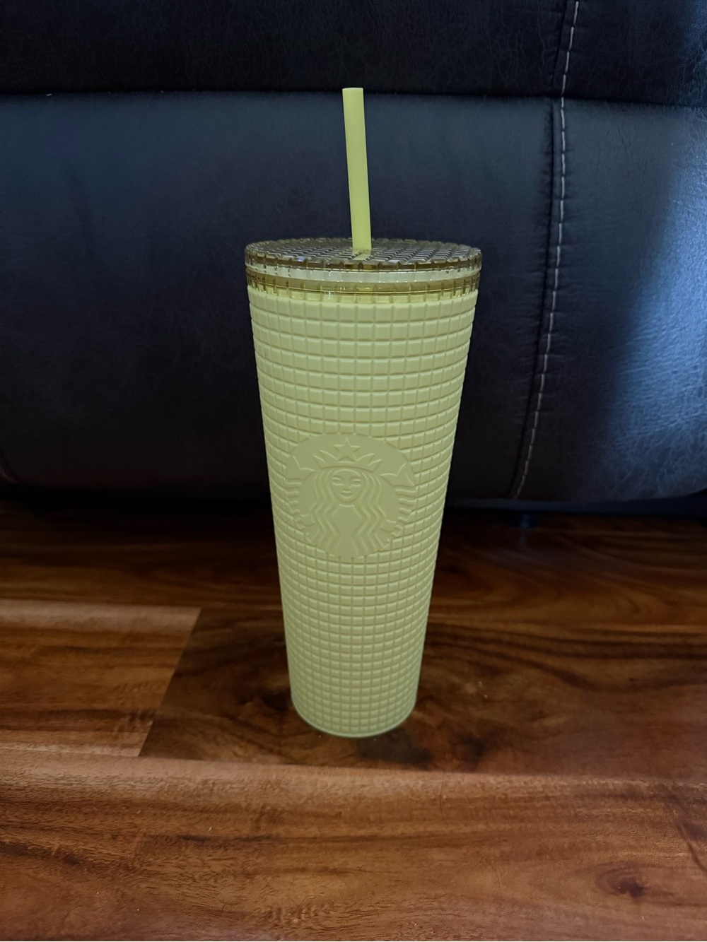 Starbucks Textured Reusable Tumbler in Light Yellow with Matching Straw